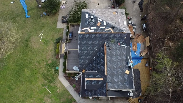 White Glove Roofing team performing a residential roofing installation in La Vergne, AL