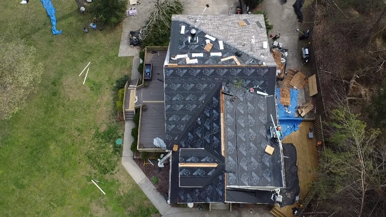 White Glove Roofing team performing a residential roofing installation in Franklin, AL